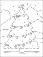 Christmas Coloring Book Pages For Kids vector