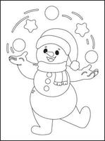 dibujos de navidad para colorear para niños vector