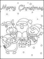 Christmas Coloring Pages For Kids vector