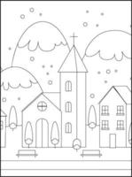 Christmas Coloring Pages For Kids vector