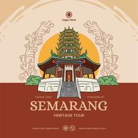 ilustración del patrimonio de java central de semarang vector