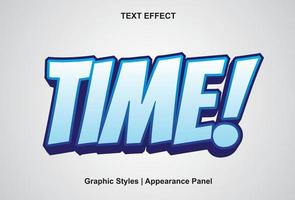 time text effect with text style and editable vector