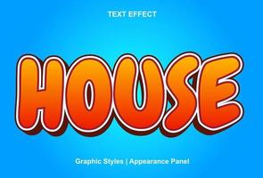 house text effect with 3d style and editable vector