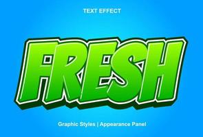 fresh text effect with 3d style and editable vector