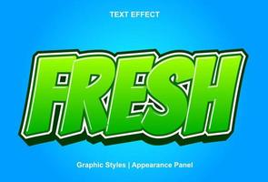 fresh text effect with 3d style and editable vector