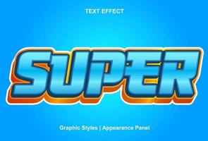 super efecto de texto con estilo 3d y editable vector