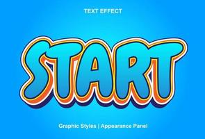 start text effect with 3d style and editable vector