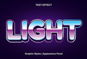 light text effect with 3d style and editable vector