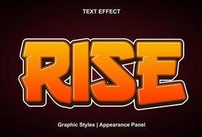 rise text effect with 3d style and editable. vector