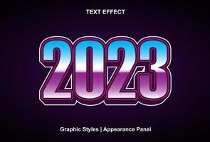 2023 text effect with 3d style and editable. vector