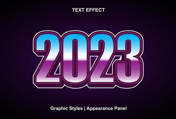 2023 text effect with 3d style and editable.
