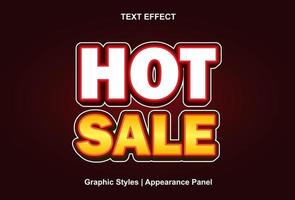 hot sale text effect with 3d style and editable vector