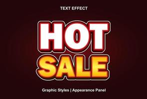 efecto de texto de venta caliente con estilo 3d y editable vector