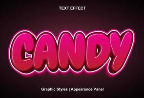 candy text effect with 3d style and editable. vector