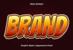 brand text effect with 3d style and editable vector