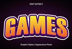 3d style editable games text effect vector