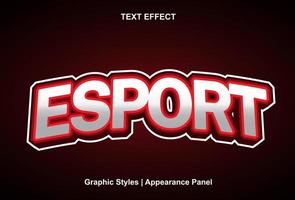 e sport text effect with 3d style and editable vector