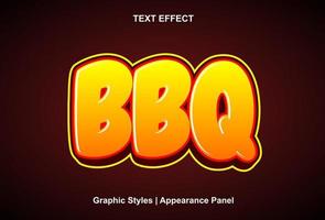 efecto de texto de barbacoa con estilo 3d y editable vector