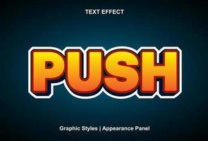 push text effect with 3d style and editable vector