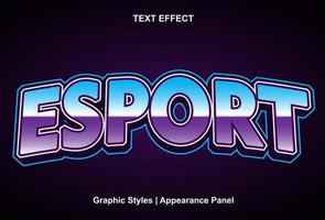 e sport text effect with 3d style and can be edited. vector