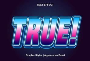 true text effect with text style and editable vector