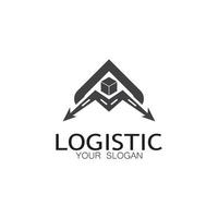 logística logo icono ilustración vector diseño distribución símbolo entrega de bienes economía finanzas