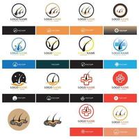 Hair treatment logo hair transplantation logo,removal logo vector image design illustration