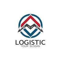 logística logo icono ilustración vector diseño distribución símbolo entrega de bienes economía finanzas