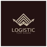 logística logo icono ilustración vector diseño distribución símbolo entrega de bienes economía finanzas