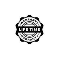 Life time warranty stamp label vector