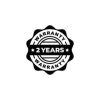 Two years warranty stamp label vector