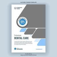 Medical dental care banner A4 flyer or poster template design vector