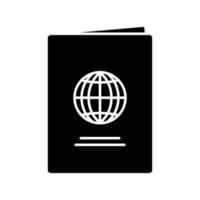 ilustración de icono de glifo de pasaporte. icono relacionado con viajar. diseño simple editable vector