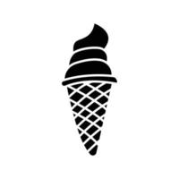 Ice cream glyph icon illustration. icon related to Cold drinks. Simple design editable vector