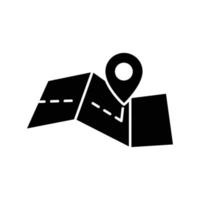 ilustración del icono de glifo de ruta. icono relacionado con el viaje. diseño simple editable vector