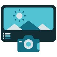 landscape photo with camera in front vector