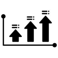 growing graph icon for computer, web and mobile app vector