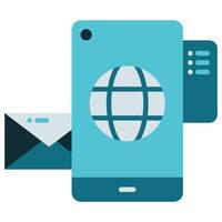 incoming email via mobile device vector