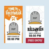 Happy Halloween invitation design with grave vector