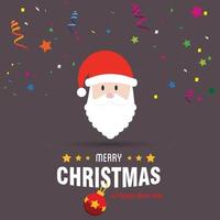 Merry Christmas card design with creative typography and dark background vector