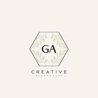 GA Initial Letter Flower Logo Template Vector premium vector art