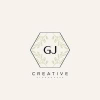 GJ Initial Letter Flower Logo Template Vector premium vector art