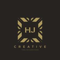 HJ initial letter luxury ornament monogram logo template vector