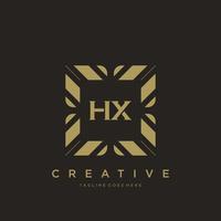 HX initial letter luxury ornament monogram logo template vector