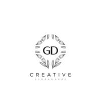 GD Initial Letter Flower Logo Template Vector premium vector art