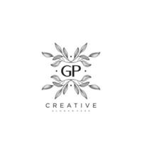 GP Initial Letter Flower Logo Template Vector premium vector art