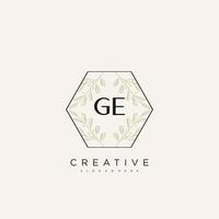 GE Initial Letter Flower Logo Template Vector premium vector art