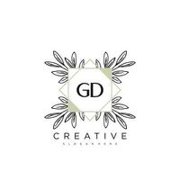 GD Initial Letter Flower Logo Template Vector premium vector art