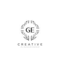 GE Initial Letter Flower Logo Template Vector premium vector art