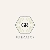 GR Initial Letter Flower Logo Template Vector premium vector art